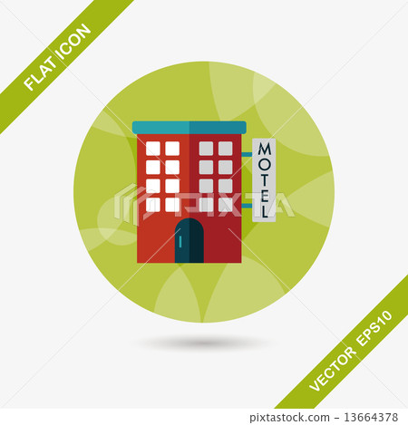 Building motel flat icon with long shadow,eps10 - Stock Illustration ...