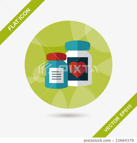 supplements drug flat icon with long shadow,eps10 13664379