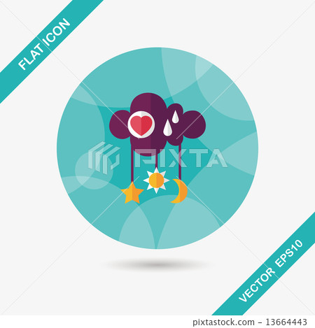 baby rattle flat icon with long shadow,EPS 10 13664443