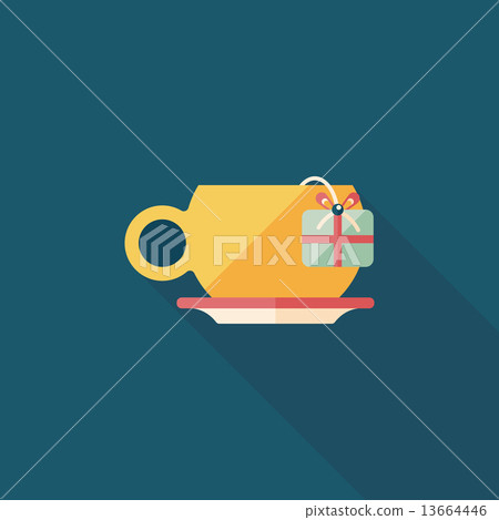 coffee cup flat icon with long shadow,eps10 13664446