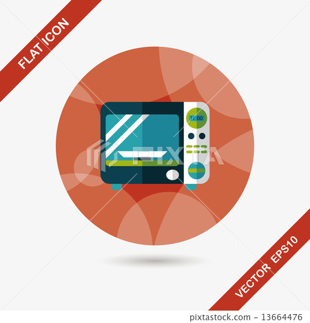 Kitchenware microwave oven flat icon with long shadow, eps10 Kitchenware microwave oven flat icon with long shadow, eps10 13664476