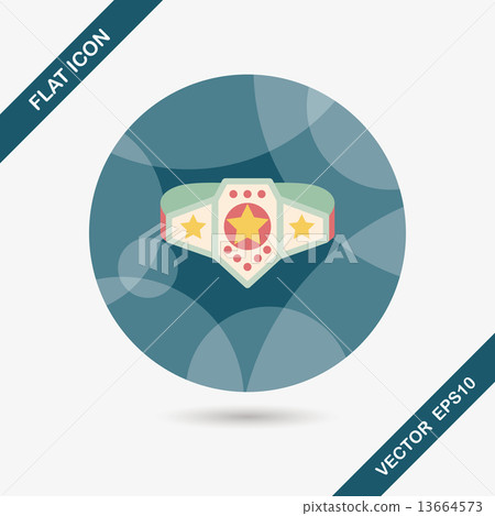 Championship belt flat icon with long shadow,eps10 - Stock Illustration ...