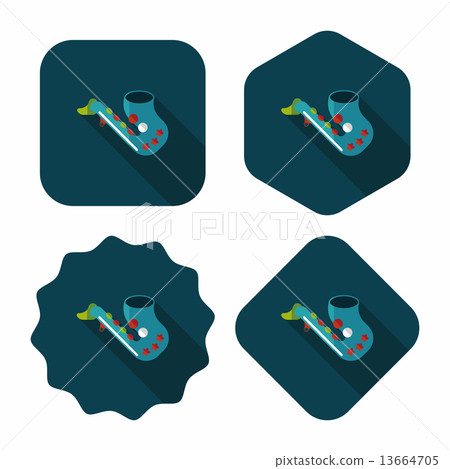 saxophone flat icon with long shadow,eps10 13664705