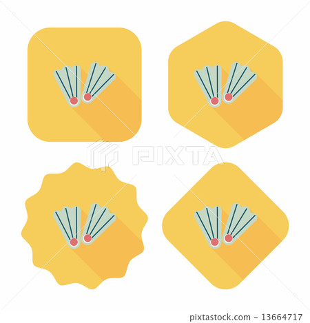 flippers for diving flat icon with long shadow 13664717