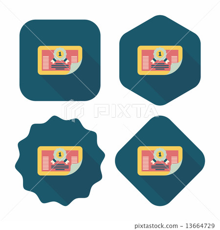 diploma flat icon with long shadow,eps10 13664729