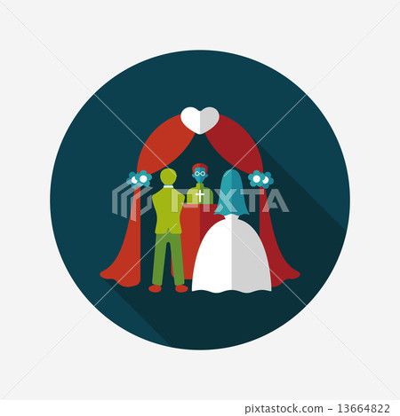 wedding ceremony flat icon with long shadow,eps10 - Stock Illustration ...