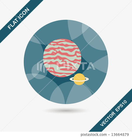 Space planet flat icon with long shadow,eps10 Space planet flat icon with long shadow,eps10 13664879