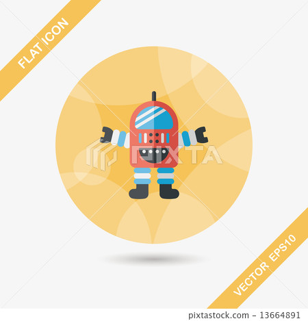 Space robot flat icon with long shadow,eps10 Space robot flat icon with long shadow,eps10 13664891