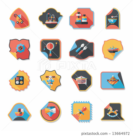 baby sticker banner design flat background set, eps10 baby sticker banner design flat background set, eps10 13664972