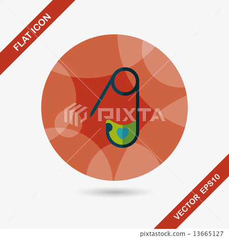Safety pin flat icon with long shadow,EPS 10 Safety pin flat icon with long shadow,EPS 10 13665127