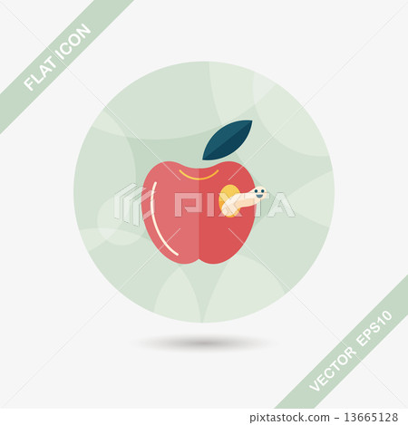 Apple flat icon with long shadow,eps10 Apple flat icon with long shadow,eps10 13665128