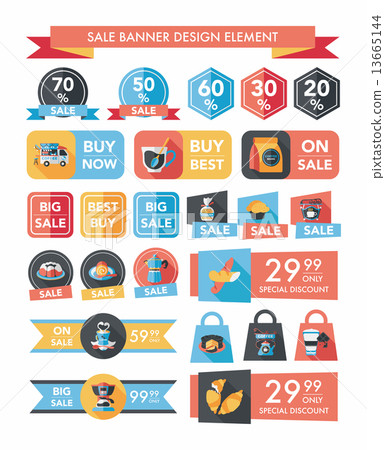 coffee sale banner design flat background set, eps10 13665144