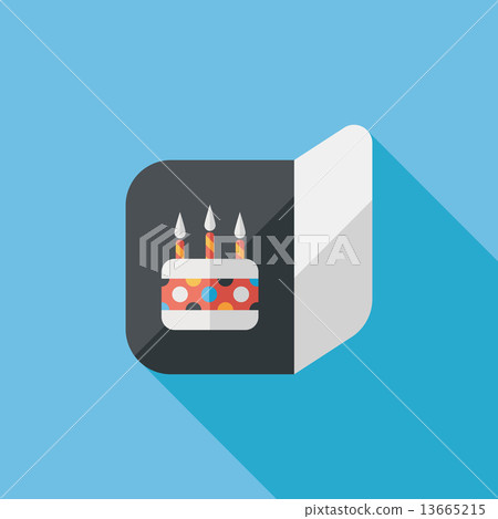 birthday card flat icon with long shadow,eps10 - Stock Illustration ...
