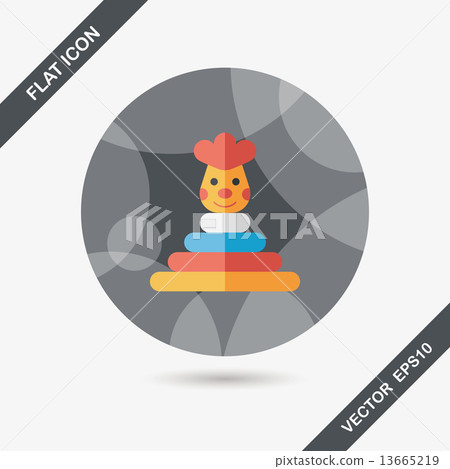 Pyramid toy flat icon with long shadow,eps10 Pyramid toy flat icon with long shadow,eps10 13665219