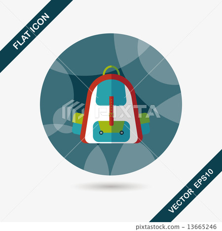 Backpack flat icon with long shadow,eps10 Backpack flat icon with long shadow,eps10 13665246