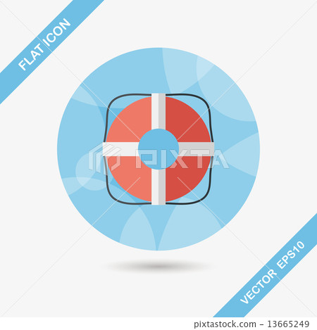 Lifebuoy flat icon with long shadow,eps10 Lifebuoy flat icon with long shadow,eps10 13665249