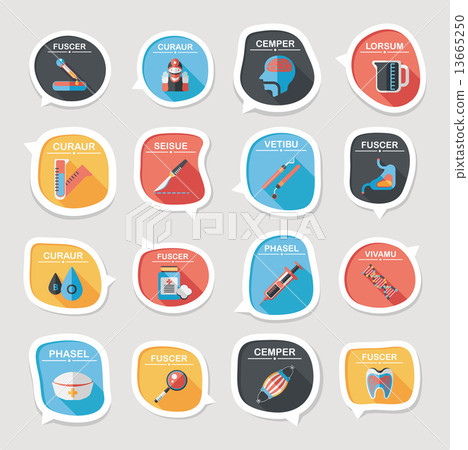 hospital bubble speech banner design flat background set, eps10 13665250