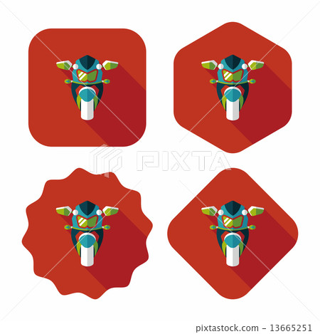 Transportation motorcycle flat icon with long shadow,eps10 Transportation motorcycle flat icon with long shadow,eps10 13665251