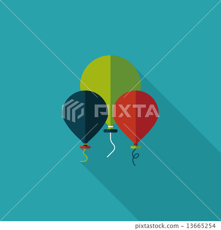 birthday ballon flat icon with long shadow,eps10 birthday ballon flat icon with long shadow,eps10 13665254