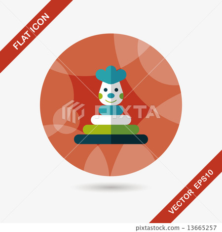 Pyramid toy flat icon with long shadow,eps10 13665257