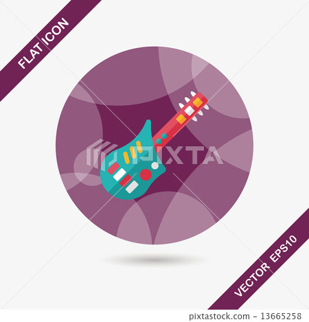 guitar toy flat icon with long shadow,eps10 13665258