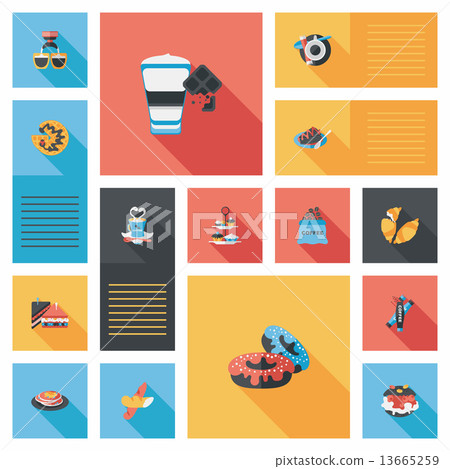 Coffee flat ui banner background set, eps10 Coffee flat ui banner background set, eps10 13665259
