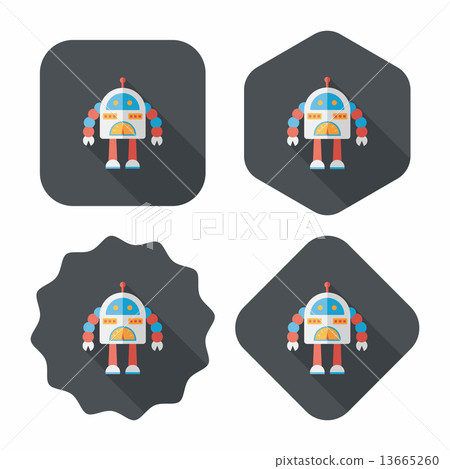 robot concept flat icon with long shadow,eps10 robot concept flat icon with long shadow,eps10 13665260