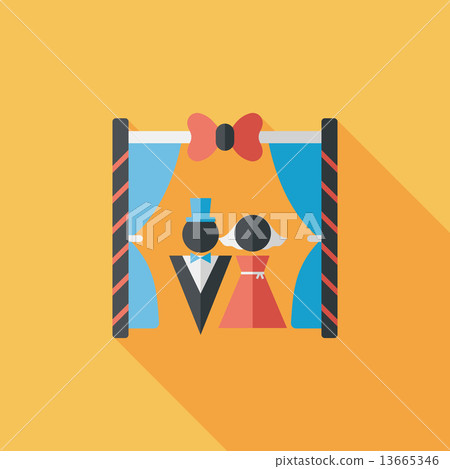 wedding ceremony flat icon with long shadow,eps10 wedding ceremony flat icon with long shadow,eps10 13665346