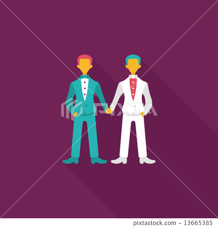 wedding couple flat icon with long shadow,eps10 - Stock Illustration ...