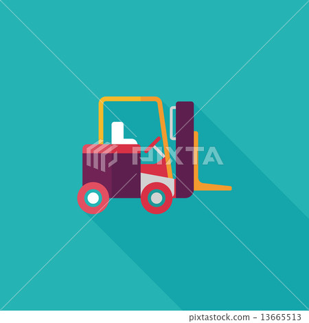 Transportation moving truck flat icon with long shadow,eps10 13665513