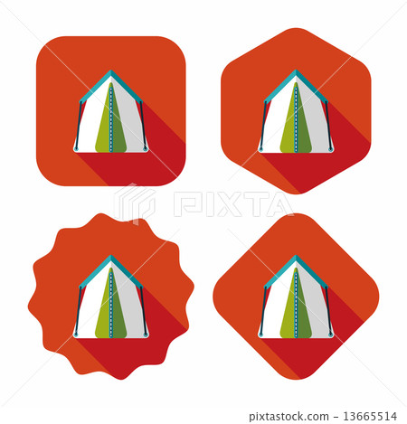 tourist tent flat icon with long shadow tourist tent flat icon with long shadow 13665514
