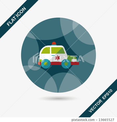 Transportation police car flat icon with long shadow,eps10 Transportation police car flat icon with long shadow,eps10 13665527