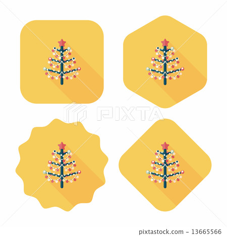 Christmas tree flat icon with long shadow,eps10 Christmas tree flat icon with long shadow,eps10 13665566