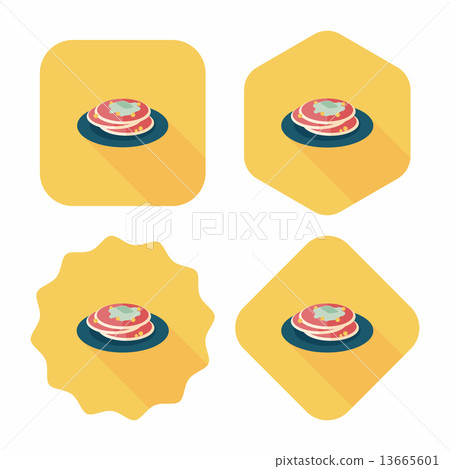 pancake flat icon with long shadow,eps10 13665601