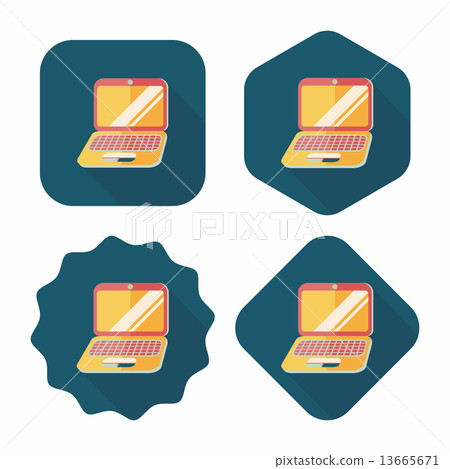 laptop flat icon with long shadow,eps10 laptop flat icon with long shadow,eps10 13665671