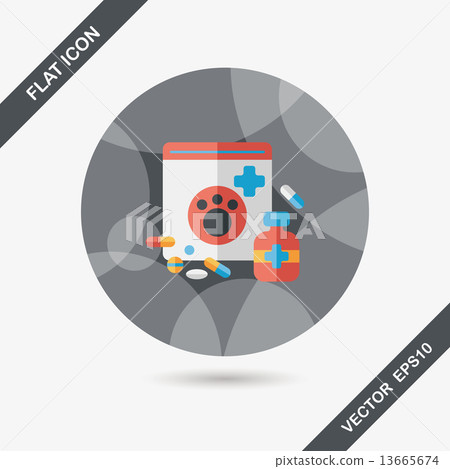 Pet drug flat icon with long shadow,eps10 13665674