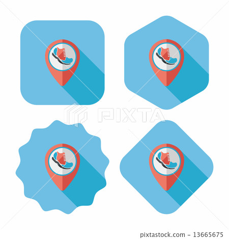 check into place when running flat icon with long shadow, eps10 check into place when running flat icon with long shadow, eps10 13665675