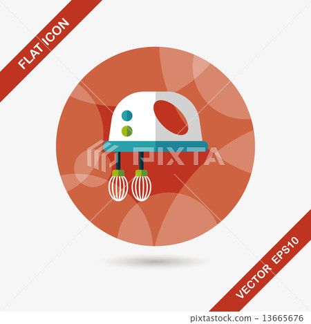 kitchenware electronic beater flat icon with long shadow,eps10 kitchenware electronic beater flat icon with long shadow,eps10 13665676