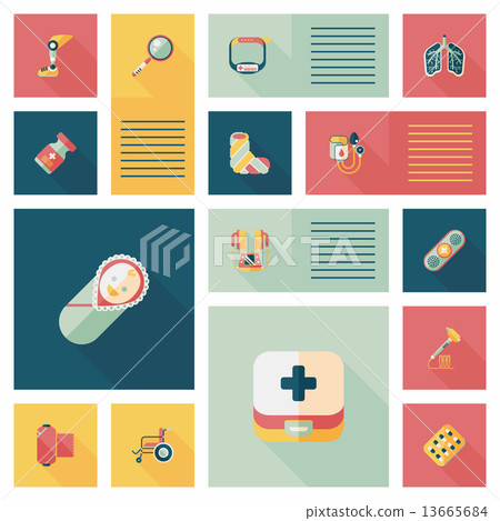 Hospital Ui Flat Banner Background Set Eps10 Stock Illustration