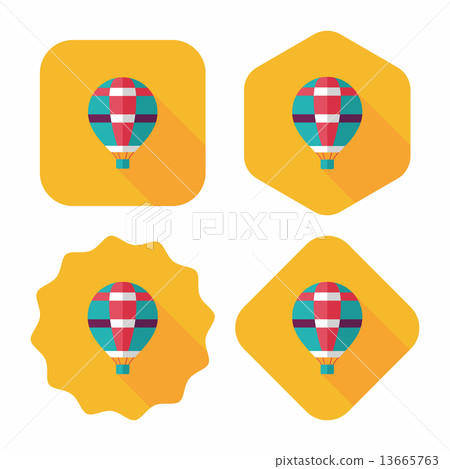 Transportation hot air ballon flat icon with long shadow,eps10 Transportation hot air ballon flat icon with long shadow,eps10 13665763