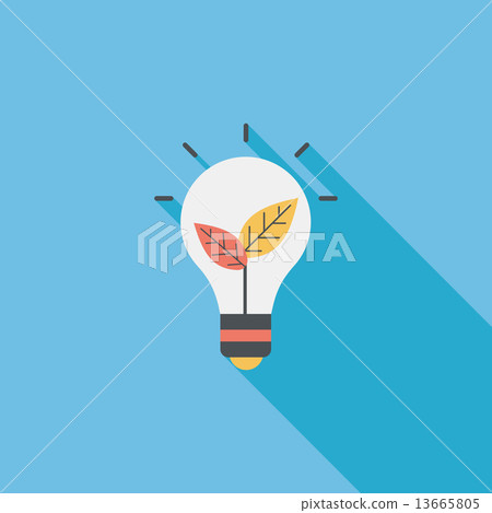 Environmental protection concept flat icon with long shadow,eps1 13665805