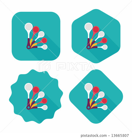 kitchenware spoon flat icon with long shadow,eps10 13665807