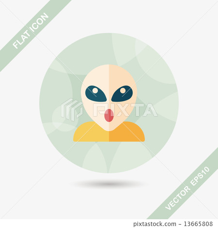 Space alien flat icon with long shadow,eps10 13665808