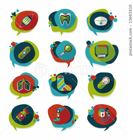 Coffee bubble speech flat banner design flat background set, eps 13665810