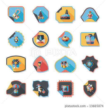 Christmas sticker flat banner background set,eps10 Christmas sticker flat banner background set,eps10 13665874