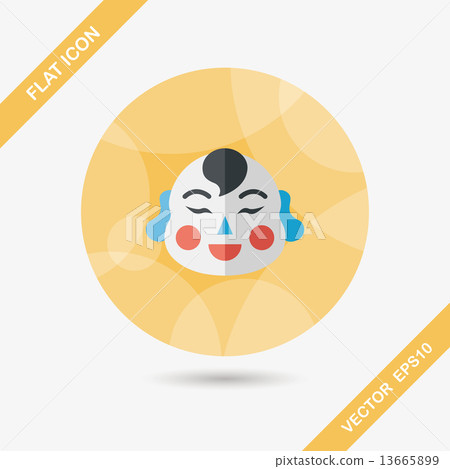 Chinese New Year flat icon with long shadow,eps10, Maitreya doll 13665899
