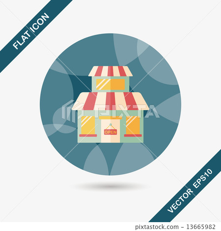 Building shop store flat icon with long shadow,eps10 Building shop store flat icon with long shadow,eps10 13665982
