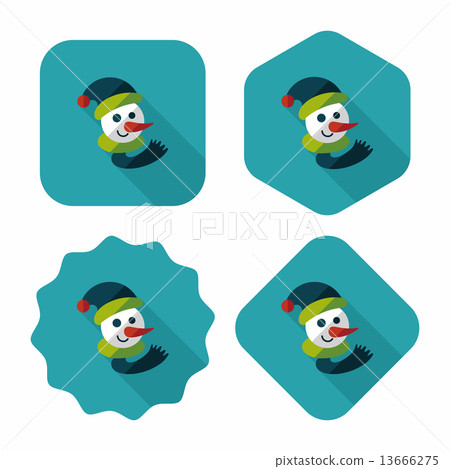 snowman flat icon with long shadow,eps10 snowman flat icon with long shadow,eps10 13666275
