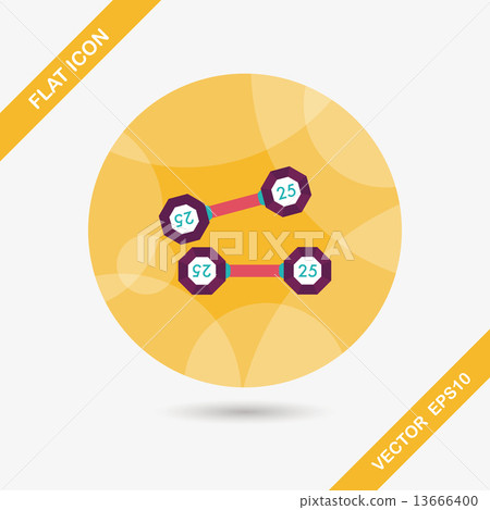 dumbbell flat icon with long shadow,eps10 dumbbell flat icon with long shadow,eps10 13666400