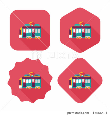 Transportation train flat icon with long shadow,eps10 Transportation train flat icon with long shadow,eps10 13666401